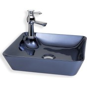 Resim E-4620L Tezgah Üstü Metalik Lavabo 