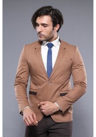 Resim Wessi Tek Düğme Hakim Yaka Bej Erkek Ceket Bej 