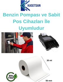 Resim Kasetsan 56x30 Termal Pos Rulosu 10’lu Paket BPA’sız Pompa ve Sabit Pos 