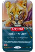 Resim Derwent Chromaflow Renkli Kalem, 24lü Set, Metal Kutuda, 3,5 Mm Uç Kalınlığı, Yumuşak Dokulu Karıştı 