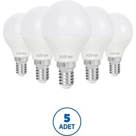 Resim Rtl09201 Rother G45 Led Ampul 6w E14 470 Lümen 6000k Beyaz Işık Enerji Tasarruflu Ampul 5 Adet 
