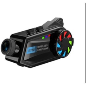 Resim Çeşithane Bt68 Kameralı Motosiklet İnterkom - 1080p Full Hd Video Kayıtlı Kask Kulaklığı, Bluetooth 