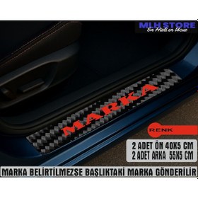 Resim Škoda Rapid İle Uyumlu 4 Adet Karbon Kapı Eşiği Koruma 