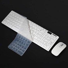 Resim İnce Beyaz Klavye Seti, PC ve Dizüstü Bilgisayar İçin Olmayan Optik Fare 