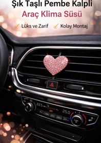 Resim Oasis Life TAŞLI KALP KLİMA SÜSÜ 1 ADET PEMBE KALP ARABA ARAÇ OTO KLİMA SÜSÜ 