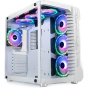 Resim SNT Energy Snt Luobin Iıı Midi Tower Atx Akvaryum Gaming 7 X Argb Fanlar Ve Uzaktan Kumanda Dahil Beyaz Masaüst 