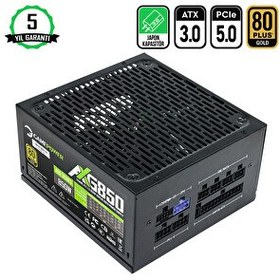 Resim Gamepower AXG-850 14CM 80+ Gold ATX3.0 PCI-E5.0 850W Power Supply 