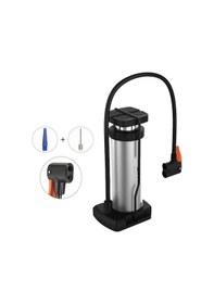 Resim Yüksek Basınçlı Alüminyum Gümüş Renk Top Bisiklet Taşınabilir Hava Ayak Pompası Çok Renkli 