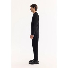Resim AVVA Erkek Siyah Bisiklet Yaka Pamuklu Bi-Stretch Baskılı Regular Fit Sweatshirt A52Y1289 