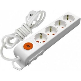 Resim Mutlusan 001 175 420002 01 00 Rı Tech Dörtlü Anahtarlı Topraklı Grup Priz Çocuk Korumalı 1 Mt 