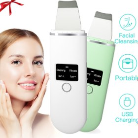 Resim Cilt Temizleyici, Cilt Spatulası, Titreşimli Kazıma Aleti, Şarj Edilebilir USB ile Çalışan, Cilt Bakım Cihazı, 4 Ayarlanabilir Temizleme Moduna Sahip Taşınabilir Elektrikli Yüz Temizleyici. Erkekler ve Kadınlar için Günlük Cilt Bakımı Kullanımına Uygun Masaj Cihazı. 