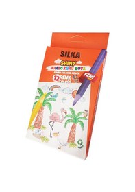 Resim Silka Kuru Boya Jumbo 12 Renk Tam Boy 1 Paket 12'Li 