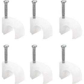 Resim Adet No 1 Beton Çivili Kablo Tutucusu Kroşe -1 Numara 4x6 mm Kordon Kablo Kroşesi (100) 