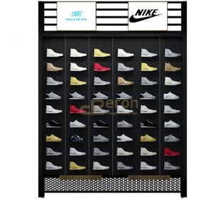 Resim Gas Pointshoes Frame Ayakkabı Reyonu - beşli panel / beyaz / antrasit 