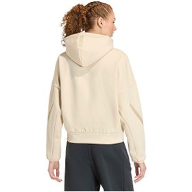 Resim adidas Z.N.E. Full-Zip Kapüşonlu Kadın Bej Günlük Stil Eşofman Üstü KE4746 