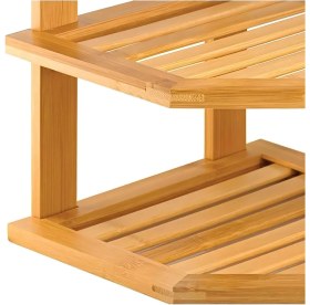 Resim 3 Katlı Bambu Köşe Rafı, Mutfak Organizer ve Depolama, 25X25 cm 