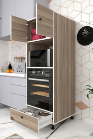 Resim Kenzlife Fırın Dolabı Kamile Crd 162*60*56 Mutfak Çekmeceli Ayaklı Banyo Kiler Ofis 