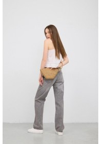 Resim Shule Bags Rome Handmade Hasır Clutch Çanta Vizon Vizon 