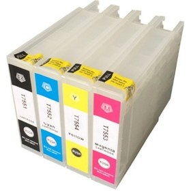 Resim Epson T7551 T7554 Uyumlu Kolay Dolan Kartuş 4 Renk 