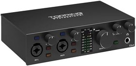 Resim Topping Professional E2x2 | Black Yüksek Kalite USB-C Ses Kartı: 2-Giriş/2-Çıkış 24Bit/192kHz, 8...600ohm arası kulaklıklara kadar kullanılabilir. (PC/MAC) 
