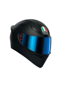 Resim Agv K1 S Mono Matt Black Mavi Vizör Kask Mat Siyah 