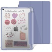 Resim Kalem Tutucu Kılıf İle İpad Uyumlu Pro 11 M2 M4 2024 Hava 6 10.9 Akıllı Kapak İpad Uyumlu 9.7 Gray Blue İpad Uyumlu 5th 6th 9.7 Kılıf 