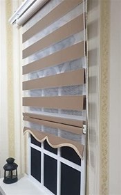 Resim StorBurada Zebra Stor Perde Sütlü Kahverengi ST 035 Kahverengi 60 x 200 