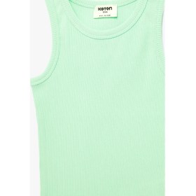 Resim Koton Kız Çocuk Pamuklu Ribanalı Kolsuz Basic Atlet Günlük Stil Yeşil Renk 