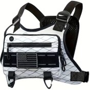 Resim Ayarlanabilir Kayışlı Unisex Göğüs Çantası - Koşu, Yürüyüş, Spor Salonu, Seyahat, Bisiklet ve İş İçin Hafif Taktik Sırt Çantası Çok Cepli Siyah/Beyaz Fitness Aksesuar Kompakt Depolama Multifonksiyonel Ekipman Temel Spor Tutkunlar için Dayanıklı Dizayn Pratik Kılıf Avid Gezginler Bel Bandı Streetwear Fonksiyonalite Telefon Askısı 
