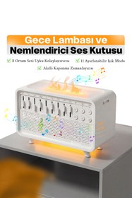 Resim EN SİGA Nemlendirici Ses Kutusu Ve Gece Lambası 8 Ortam Sesi Uyku Kolaylaştırıcısı 