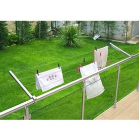 Resim Alüminyum Balkon Çamaşırlık Kurutmalık Balkon Çamaşır Askısı Gri 