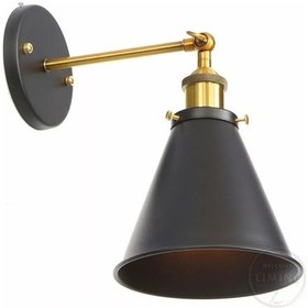 Resim Dylight Retro Rustik Metal Dekoratif Mafsallı Duvar Aplik Siyah 