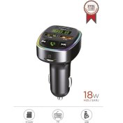 Resim Torima G17 Siyah 18W Hızlı Şarjlı Bluetooth Transmitter Araç Şarj Cihazı – Usb, Tf Kart, Fm, Mikrofon Destekli 