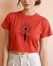 Resim Sanatın ışığı Crop Tişört 