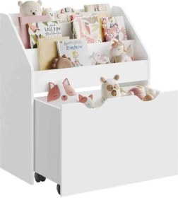 Resim Çekmeceli Ve Tekerlekli Sihirli Kitaplık: Dağınıklığa Son, Eğlenceye Devam Beyaz 