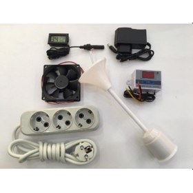 Resim Kuluçka Seti, Termostat,Fan,Nem Ölçer,Adaptör 