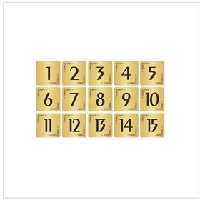 Resim Metal Kapı Masa Dolap Numarası Levha 10x10cm Altın Renk 15 Adet 1 15 