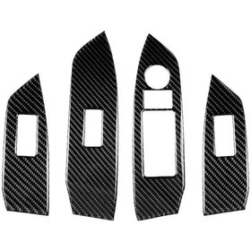 Resim Araba Karbon Fiber Pencere Düğmeleri Paneli Mazda Cx-5 2017-2018 İçin Dekoratif Etiket, Sol Sürücü 1 Adet 