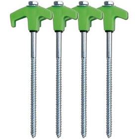 Resim Kampanyalı Yeşil Karbon Çelik 8 200mm Vida Çadır Kazıkları + Taşıma Torbası 4 Adet Yeşil Yeşil 