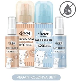 Resim Hassas Ciltlere Özel Organik Aloe Vera Özlü Pamuk ve Vanilya Kokulu Bebek Kolonyası 4'lü Set 150 Ml + 40 Ml x 2 