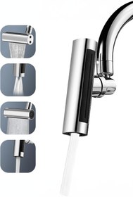 Resim Soillium Oynar Başlıklı 4 Fonksiyonlu Musluk Başlığı Turbo Esnek Ayarlanabilir Perlatör Batarya Lavabo Ucu 