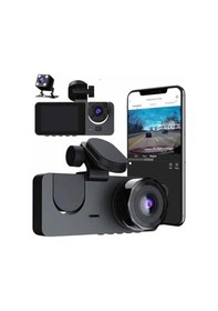 Resim 3 Kameralı 2 İnç 1080p Araç İçi Kamera Sürüş Kamerası Carplay - E 