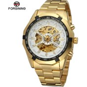 Resim Hanyang 002 Forsınng Altın Mekanik Saat Delikli Tırnak Pulu Çelik Bant Saat Siyah Saat Çok Renkli Saat Isteğe Bağlı (Yurt Dışından) 