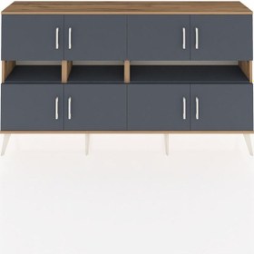 Resim Arges Konsol 8 Raflı 8 Kapaklı 176x30x99 Çam-antrasit Antrasıt - Atlas Çam 