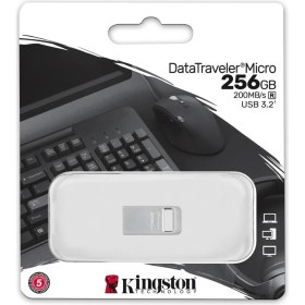 Resim Kingston Dtmc3G2-256Gb Datatraveler Micro 200Mb-S Metal Usb 3.2 Gen 1 Flash Bellek 