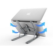 Resim Arc Ayarlanabilir Plastik Dizüstü Destek Tabanı Katlanabilir Taşınabilir Laptop Sehpası Yükselti 
