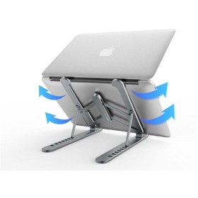 Resim Arc Ayarlanabilir Plastik Dizüstü Destek Tabanı Katlanabilir Taşınabilir Laptop Sehpası Yükselti 