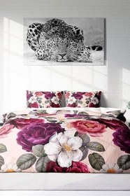 Resim MONOHOME Çift Kişilik Nevresim Takımı Özel Dokuma Pamuk Saten 3D Digital Flower Dream, monohome18597HF 