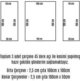 Resim Güçlü Boyanabilir 4 cm Duvar Çıtası 3 Adet Hazır Kesimli Strafor Çerçeve Paketi 