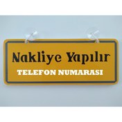 Resim DNZSM Dekor Plaka Sarı - Nakliye Yapılır (25X12CM) Vantuzlu, Nakliyeci Dekor Levha, Dekor Plaka 